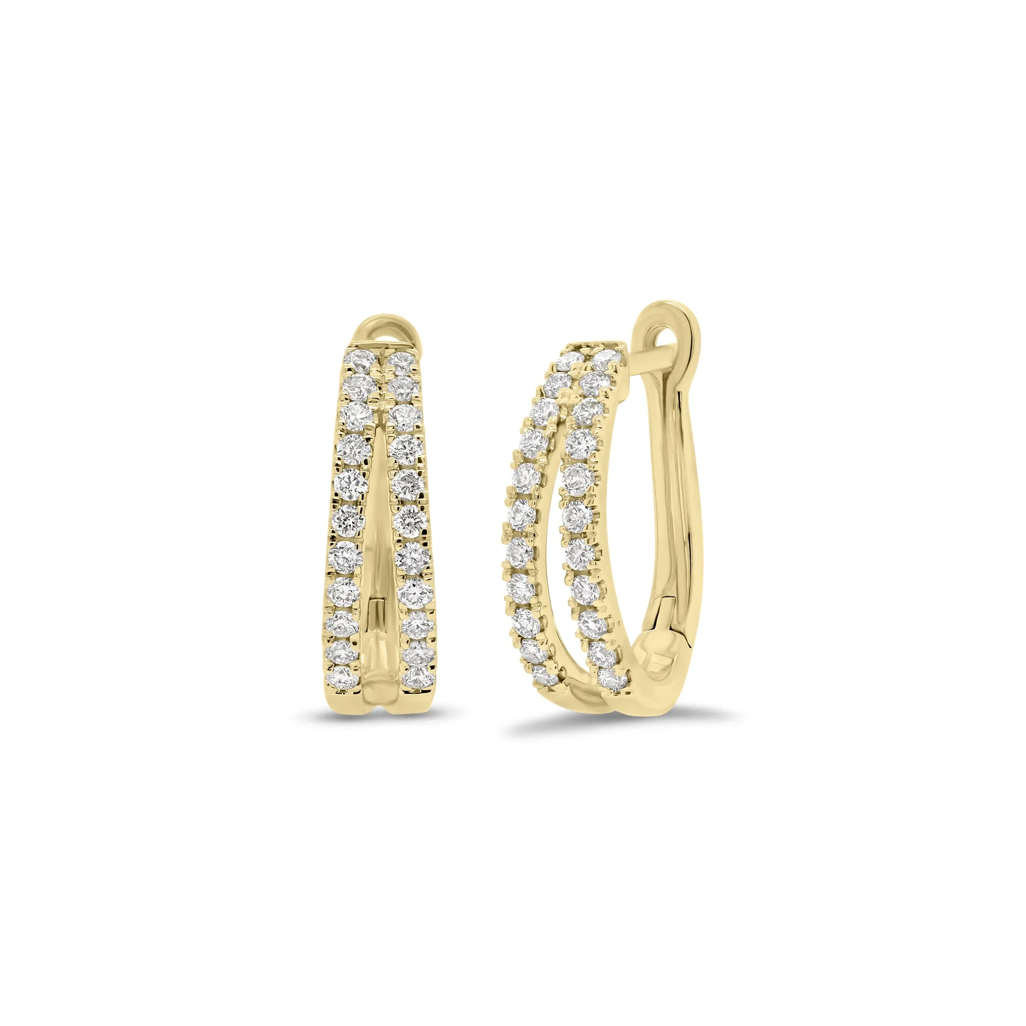 Diamond Open Huggie Earrings