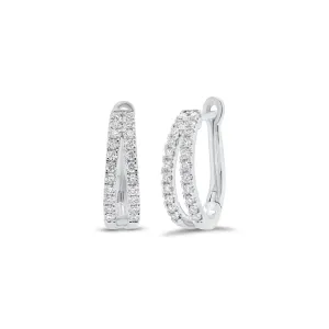 Diamond Open Huggie Earrings