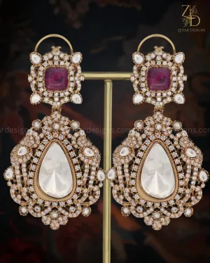 Doublet Designer Earrings - Uncut Polki