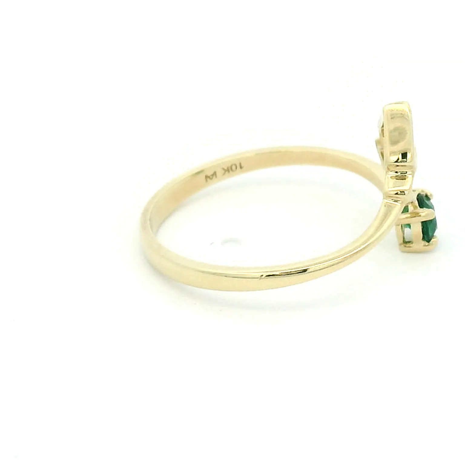 Elegant Created Emerald Taurus Yellow Gold Ring