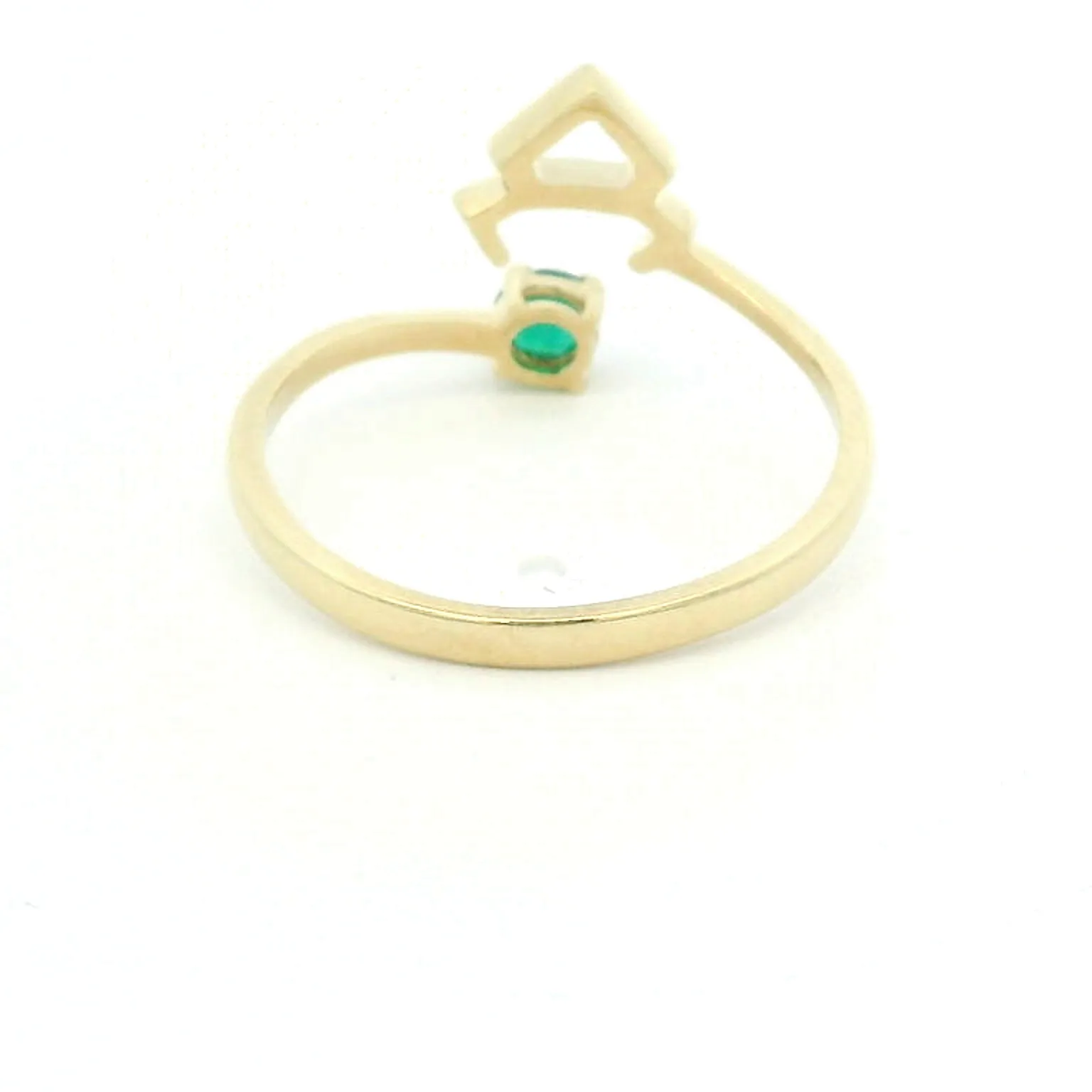 Elegant Created Emerald Taurus Yellow Gold Ring