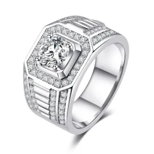 Engagement Jewelry Luxury Bright Round Cut Cubic Zircon Wedding Band Ring