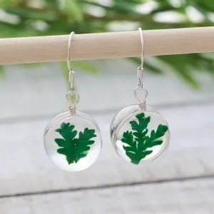 Fern Glass Ball Earrings