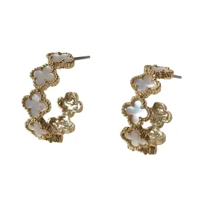 Flora Channel Hoop Earrings