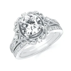 Forever Elegant&trade; 1/6 Ctw. Diamond Semi Mount shown with 1.50Ct. Round Center Diamond in 14K Gold