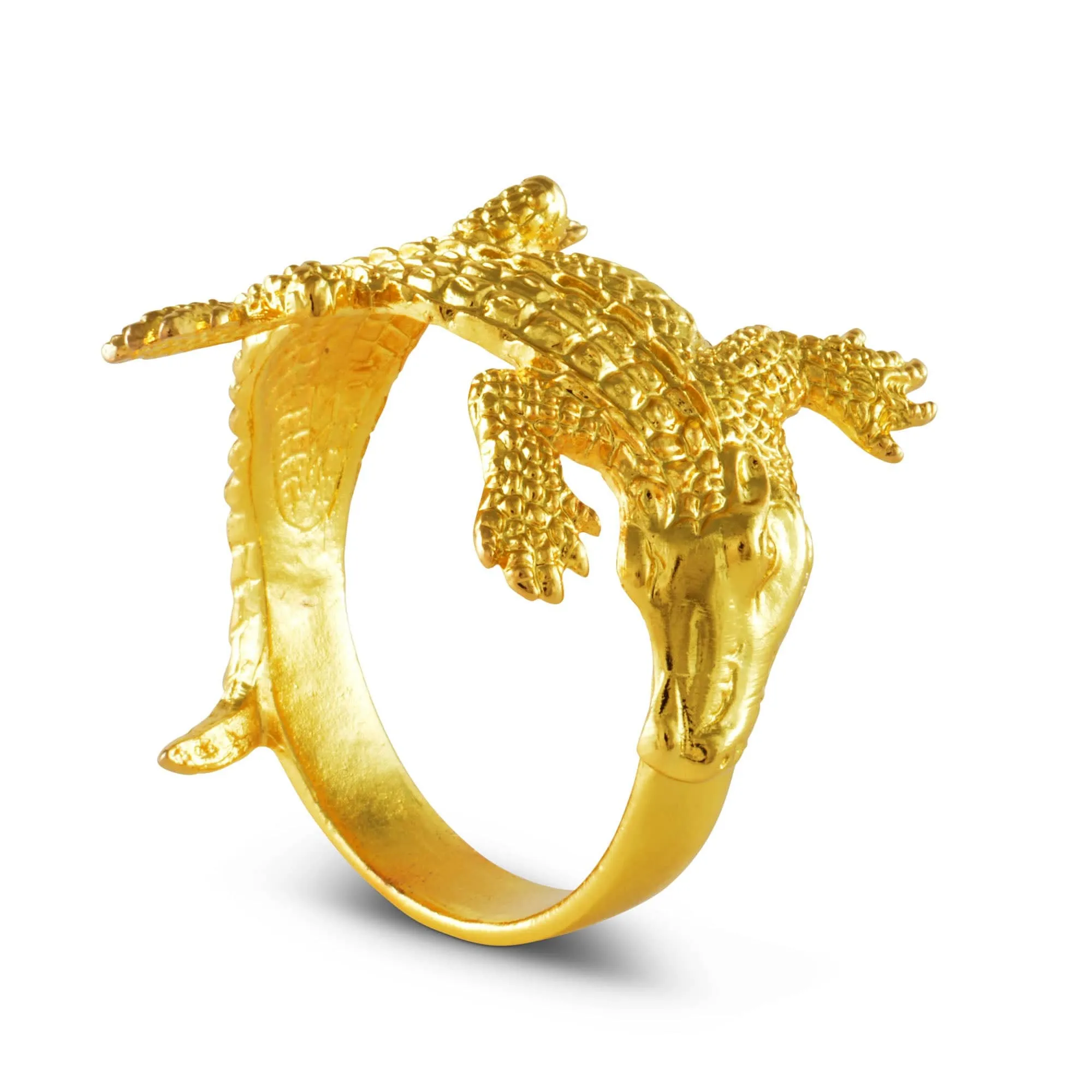 Gold Alligator Napkin Rings