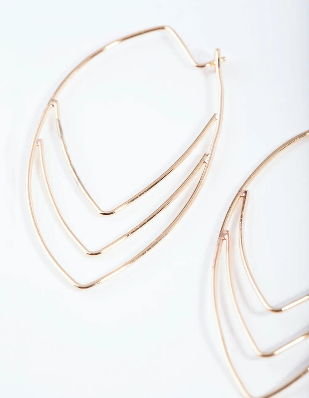 Gold Fine Wire Spear Hoop Earrings