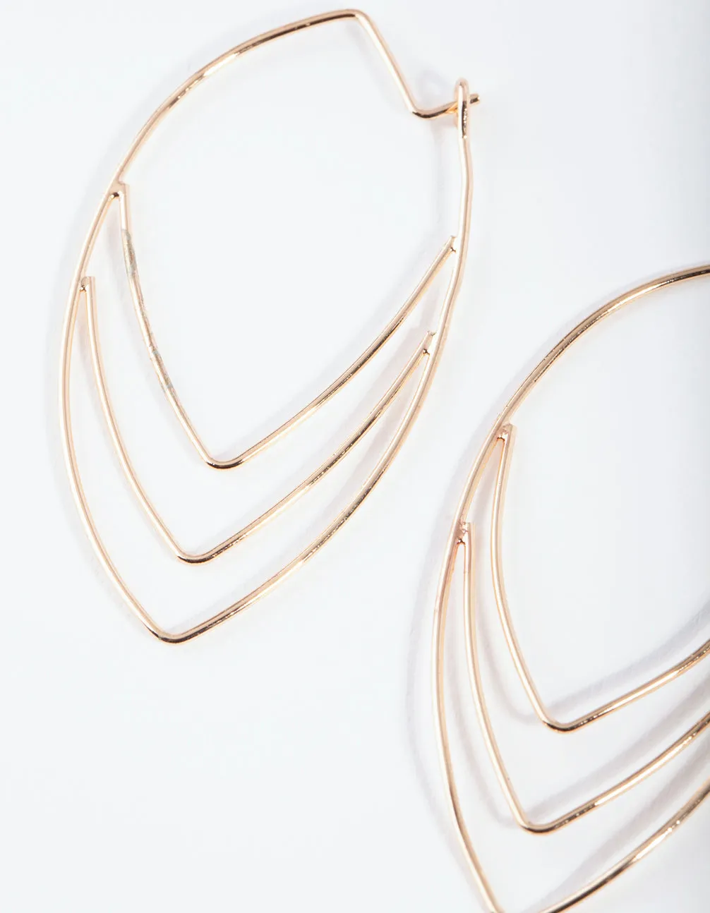 Gold Fine Wire Spear Hoop Earrings