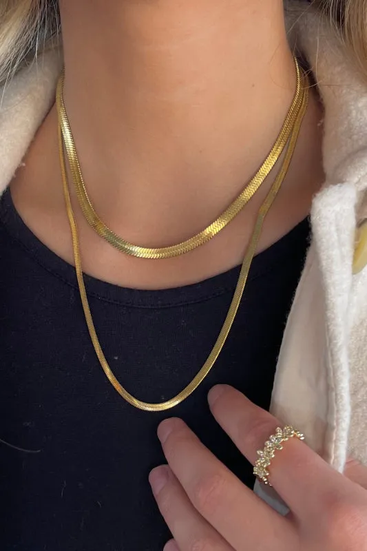 gold herringbone necklace - 5MM