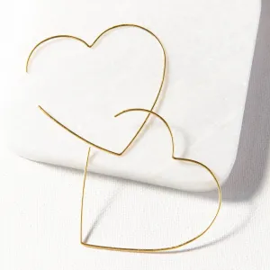 Heart Wire Hoop Earring