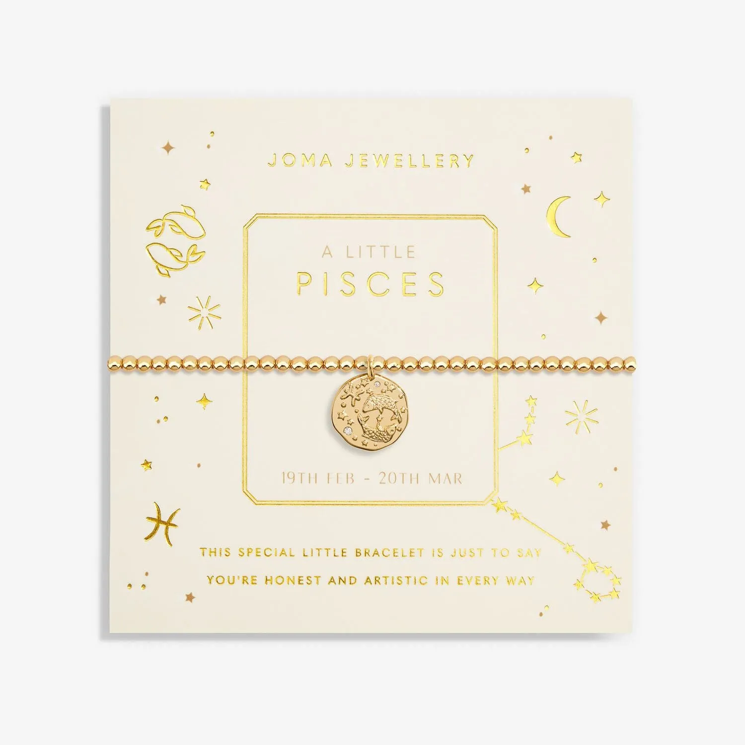 Joma Jewellery Gold Star Sign A Little 'Pisces' Bracelet