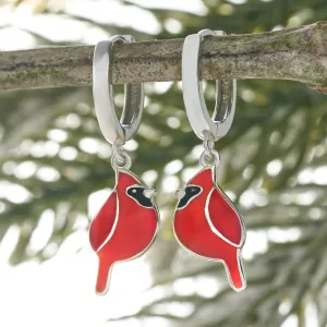 Little Cardinal Hoop Earrings