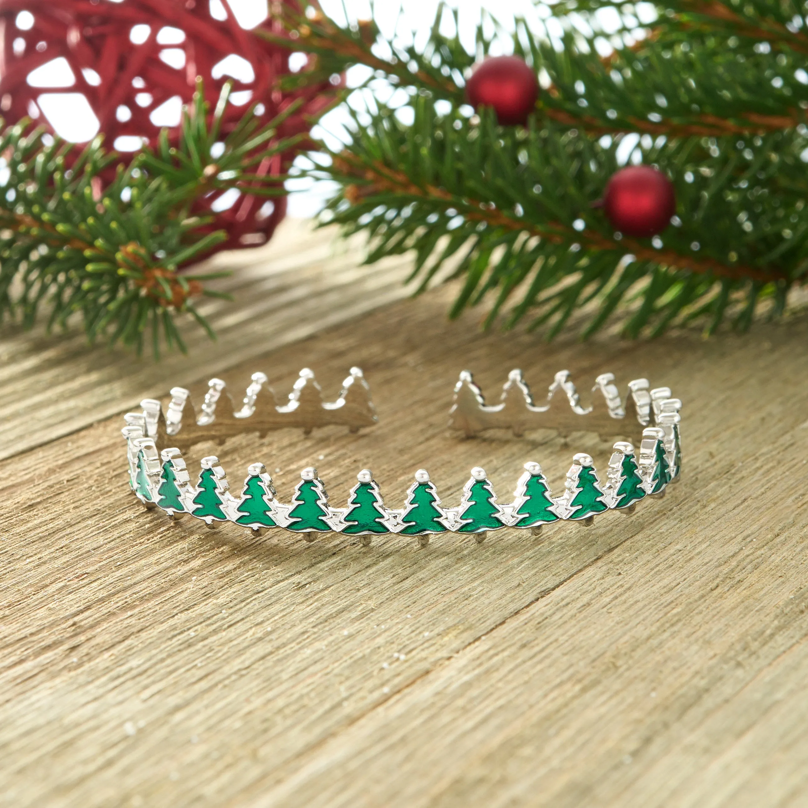 Little Pine Tree Cuff Bracelet