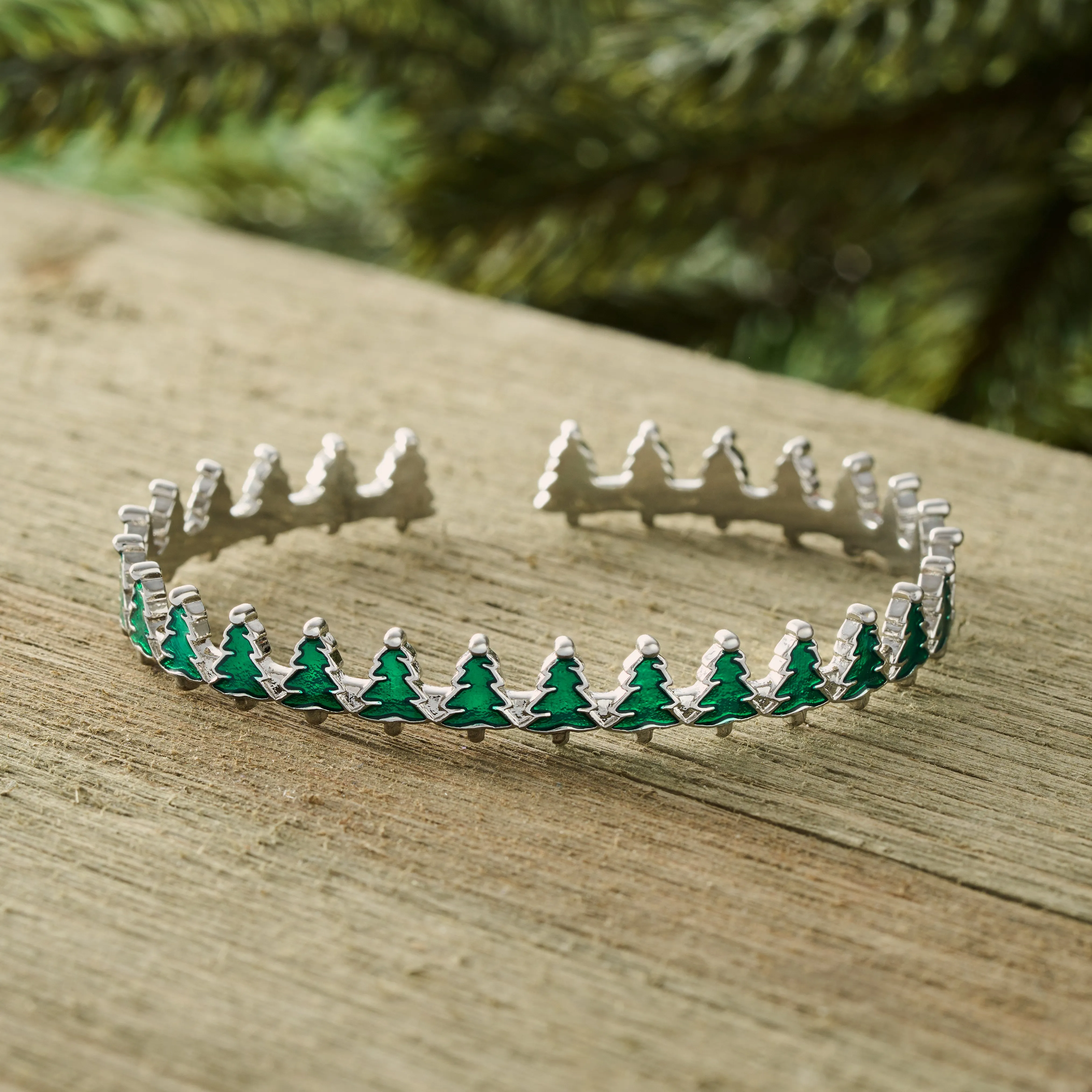 Little Pine Tree Cuff Bracelet