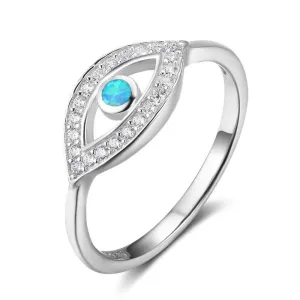 Lively Silver Stone Engraved Ring For Women