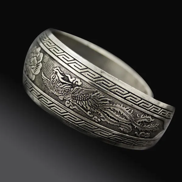 Miao Ethnic Tribal Phoenix Cuff Bracelet