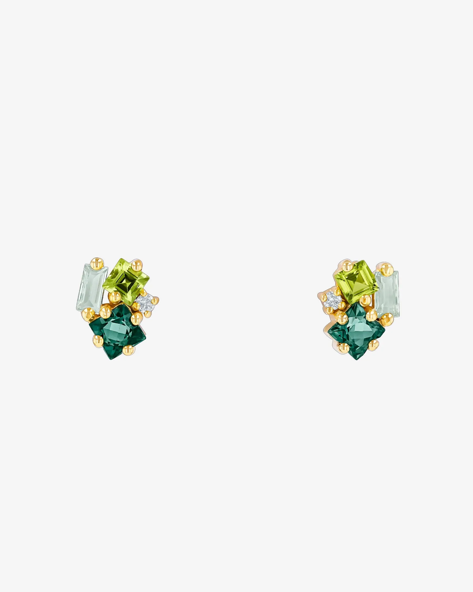 Nadima Green Mix Cluster Studs