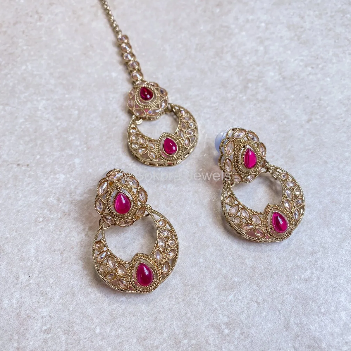 Naveena Necklace set - Ruby