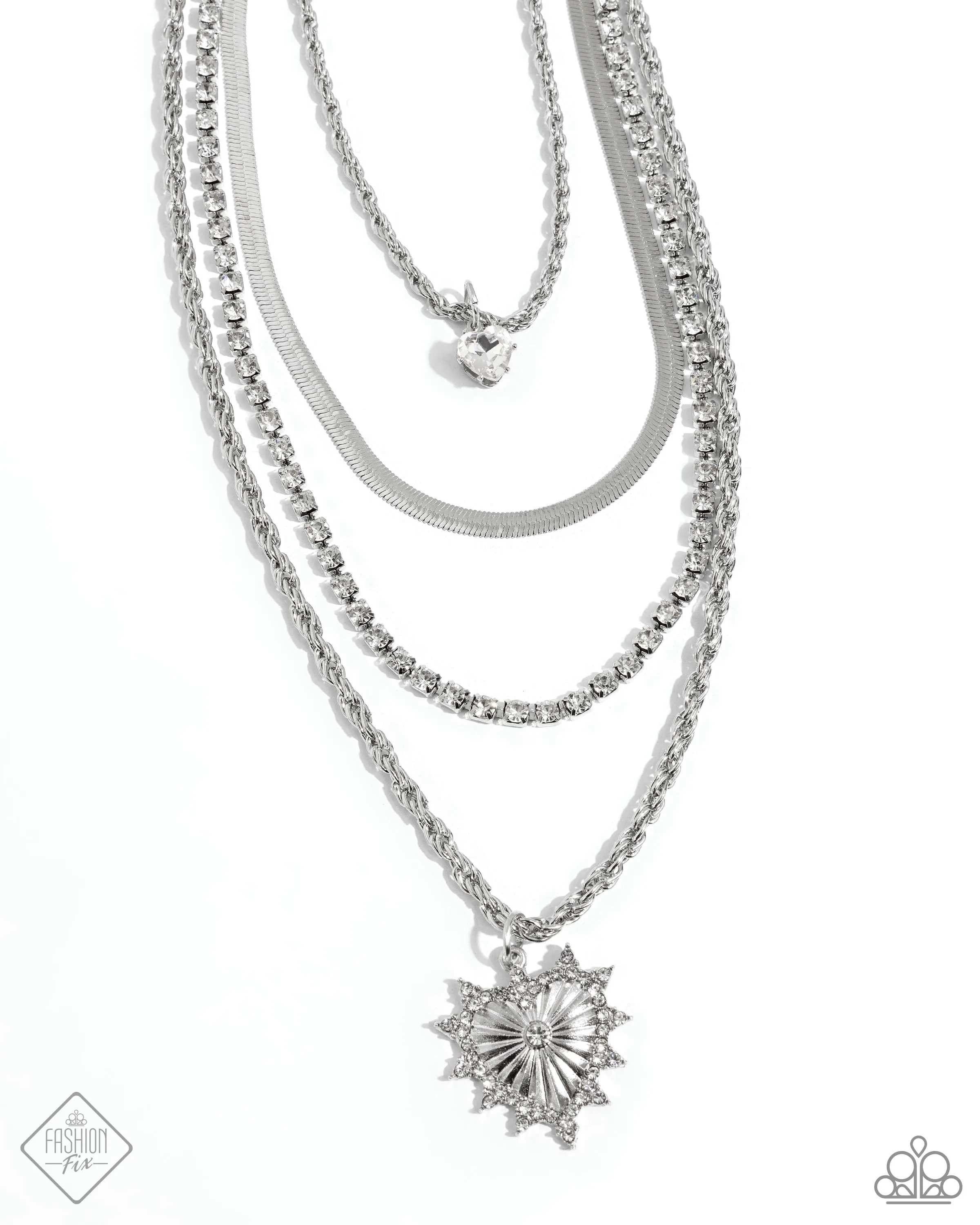 Necklaces Excessive Embellishment - White