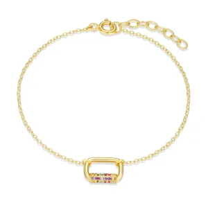 Oblong Pave Rainbow Bracelet