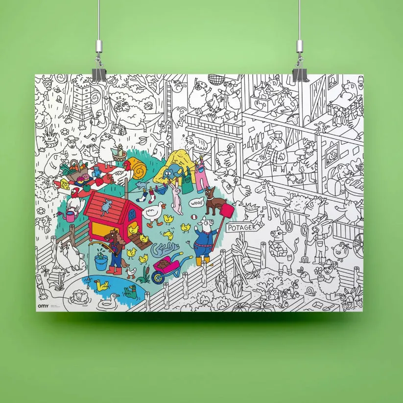 OMY Giant Coloring Poster (100 x 70cm) - 12 Designs