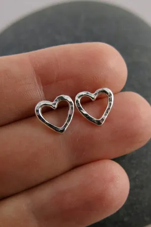 Open Hearts Studs: Sterling Silver