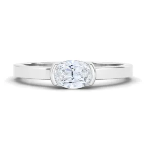 Oval Half Bezel Diamond Ring