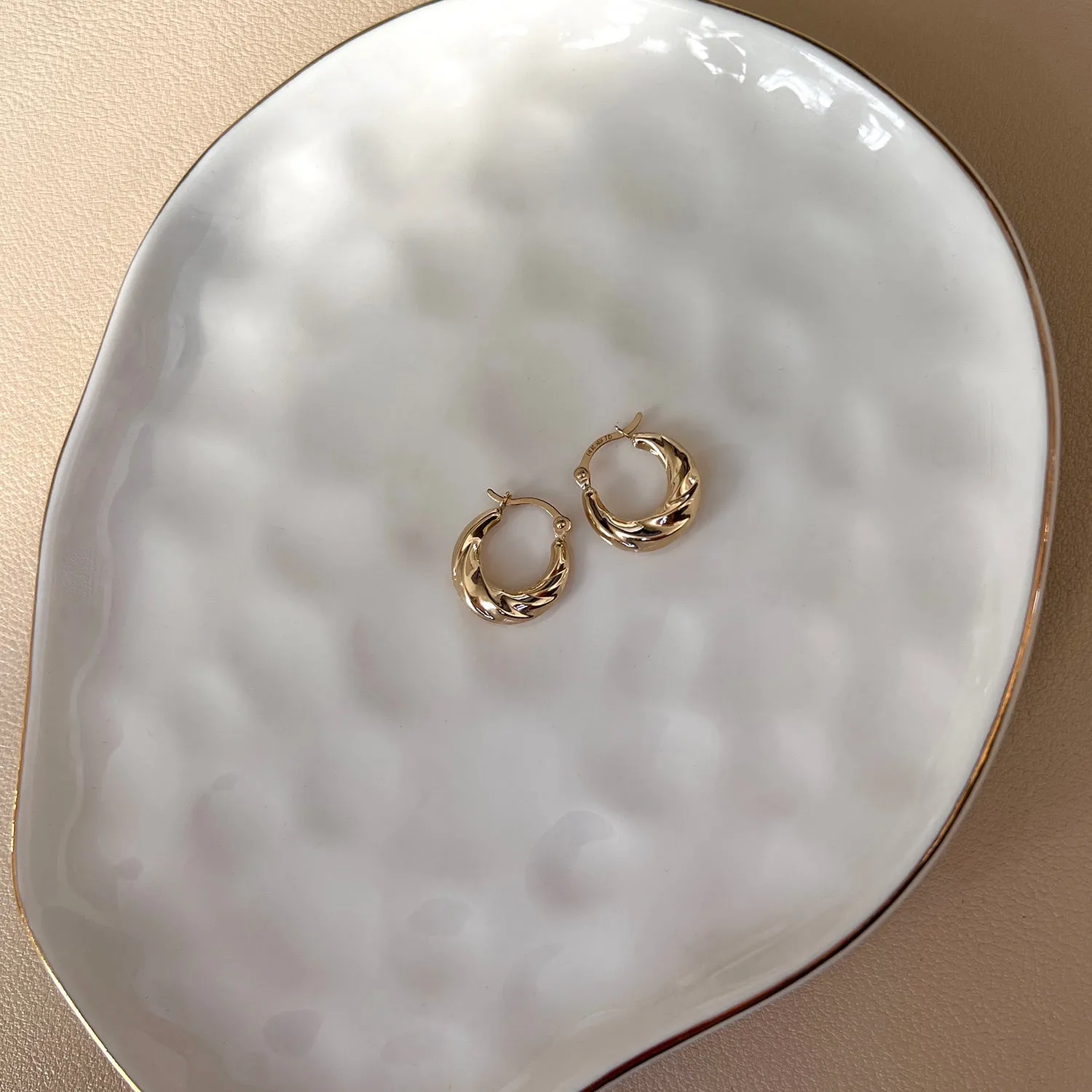 Petite Croissant Hoop Earrings