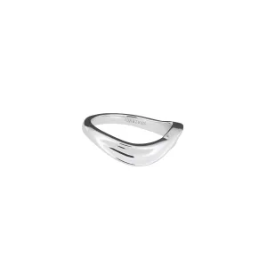 Polished Wave Silver Ring