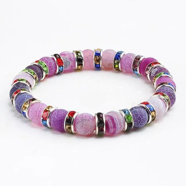 Purple Natural Stone Bracelets Chakra Buddha Bracelets