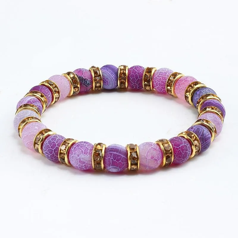 Purple Natural Stone Bracelets Chakra Buddha Bracelets