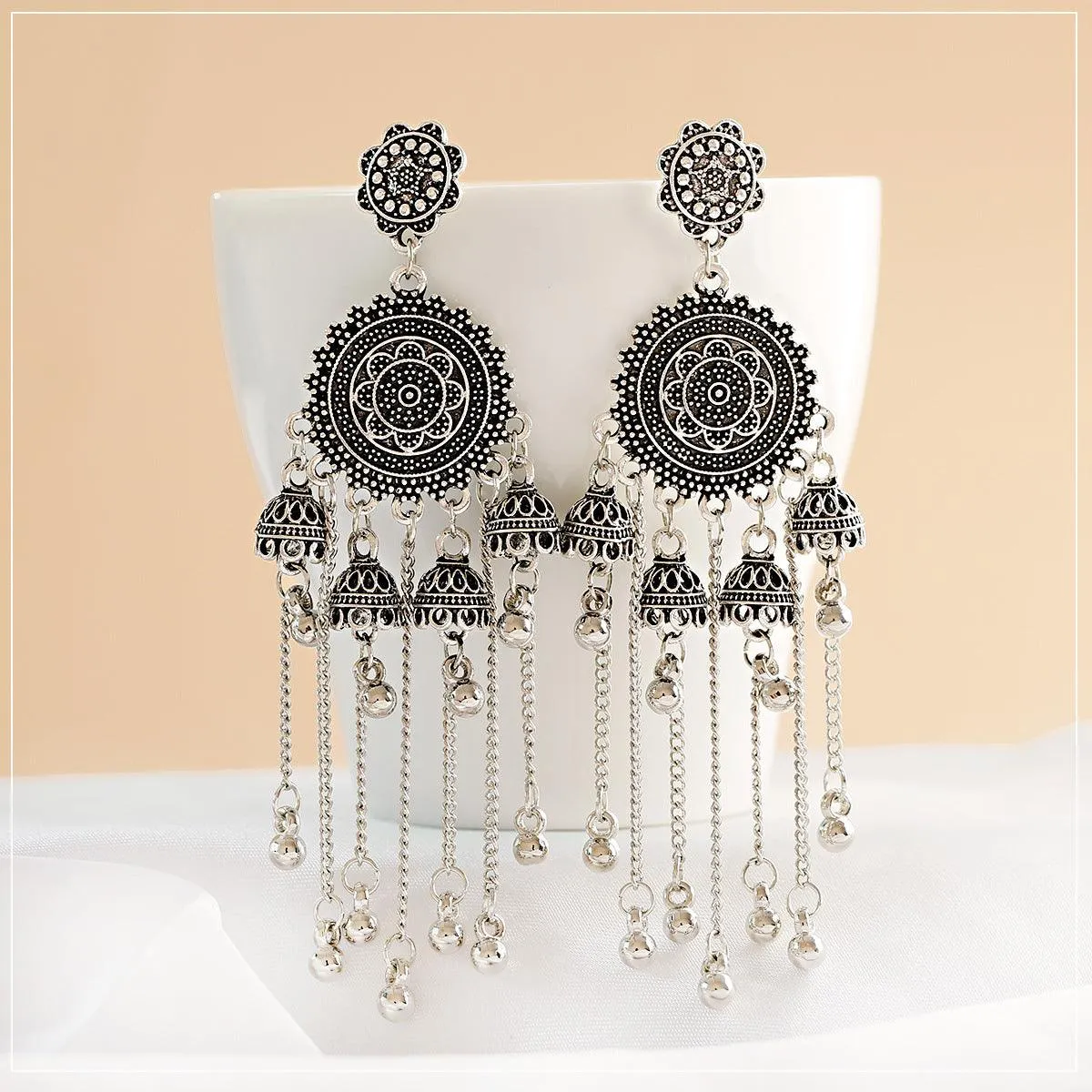 Retro Ear Rings Nostalgic Elegant Bell Tassel