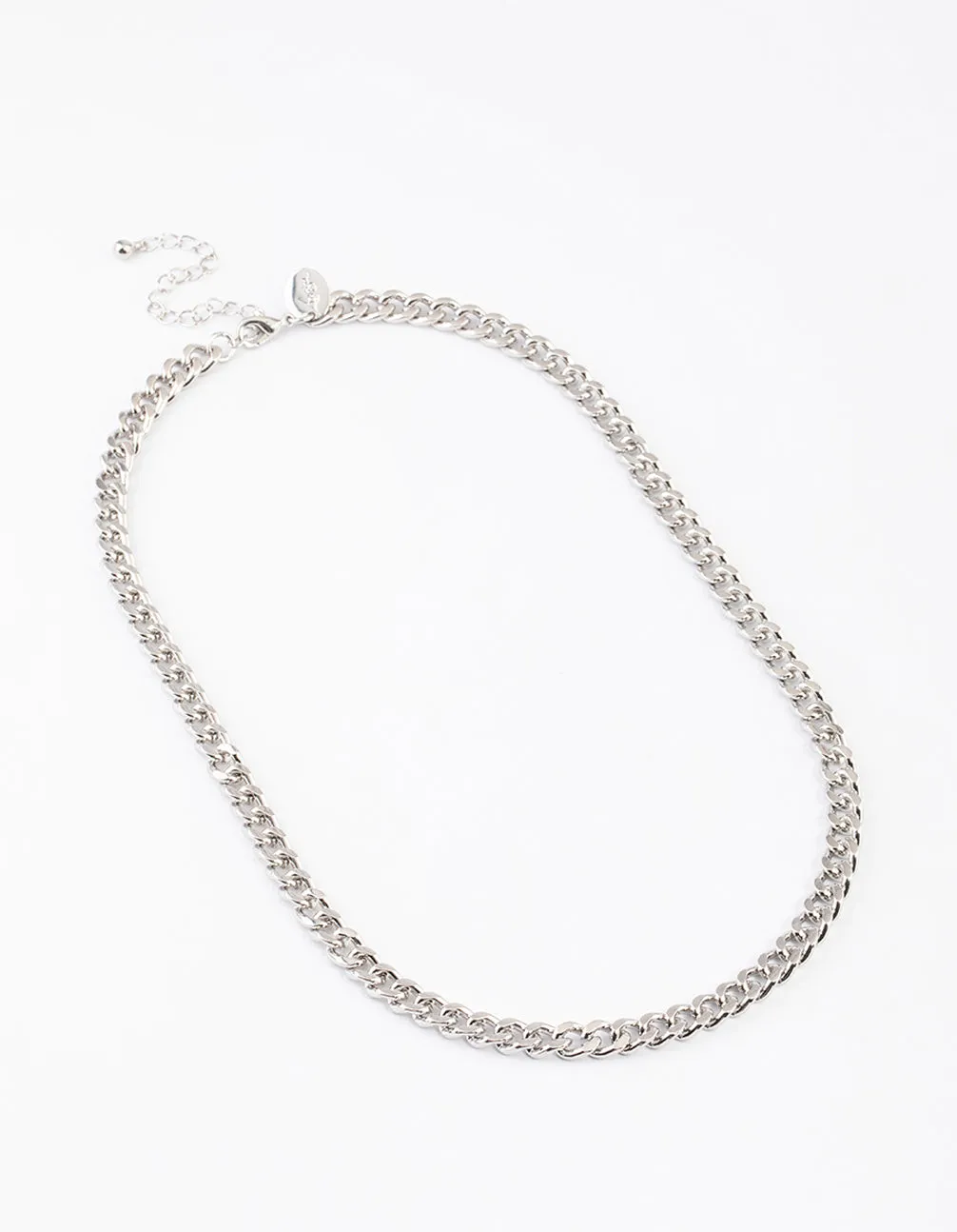 Rhodium Classic Curb Chain Necklace