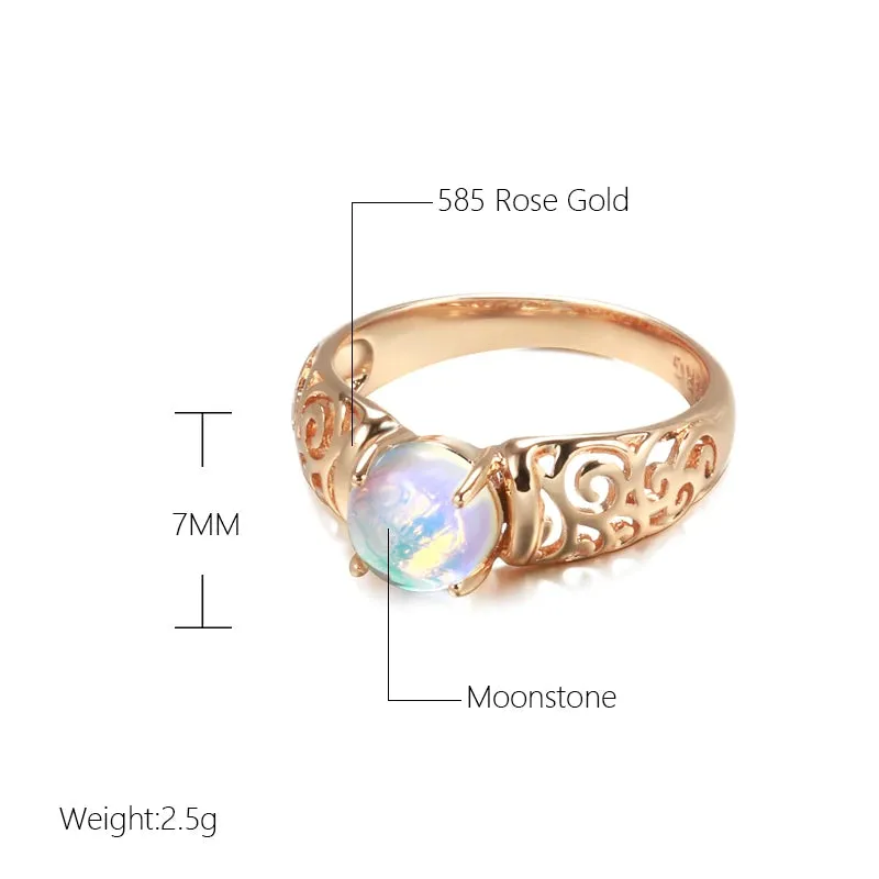 Rosegold Moonstone Ring