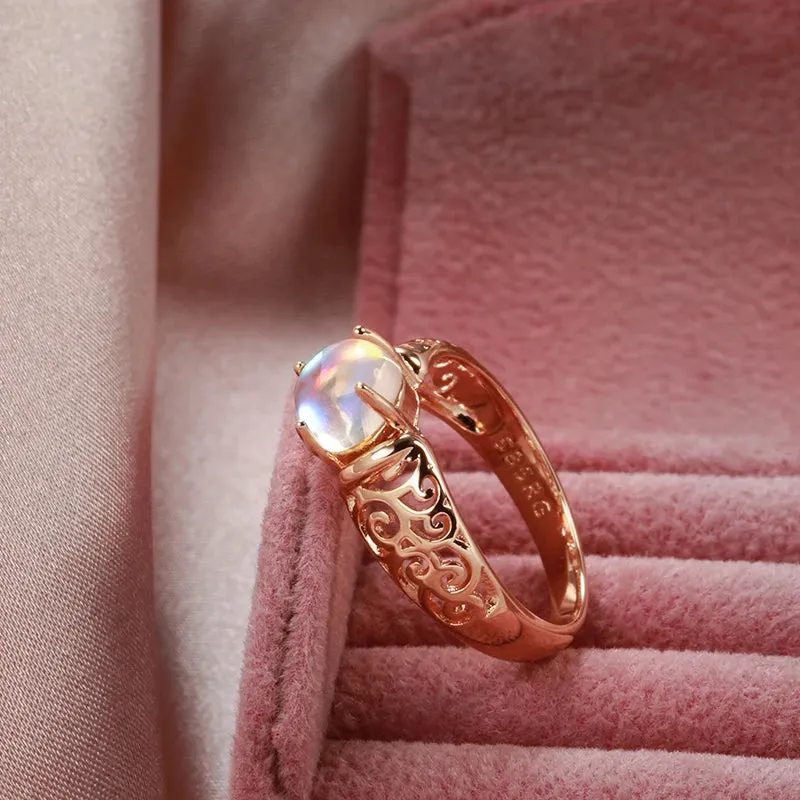 Rosegold Moonstone Ring