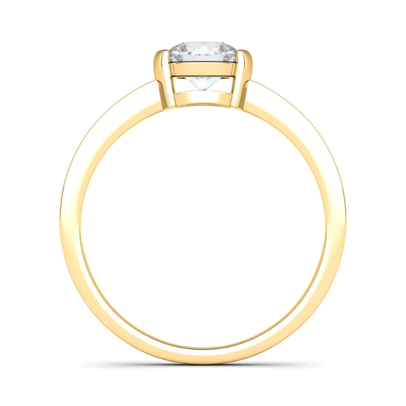 Round Half Bezel Diamond Ring