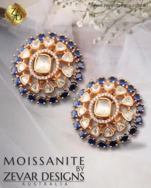 Royal Moissanite Studs - Sapphire