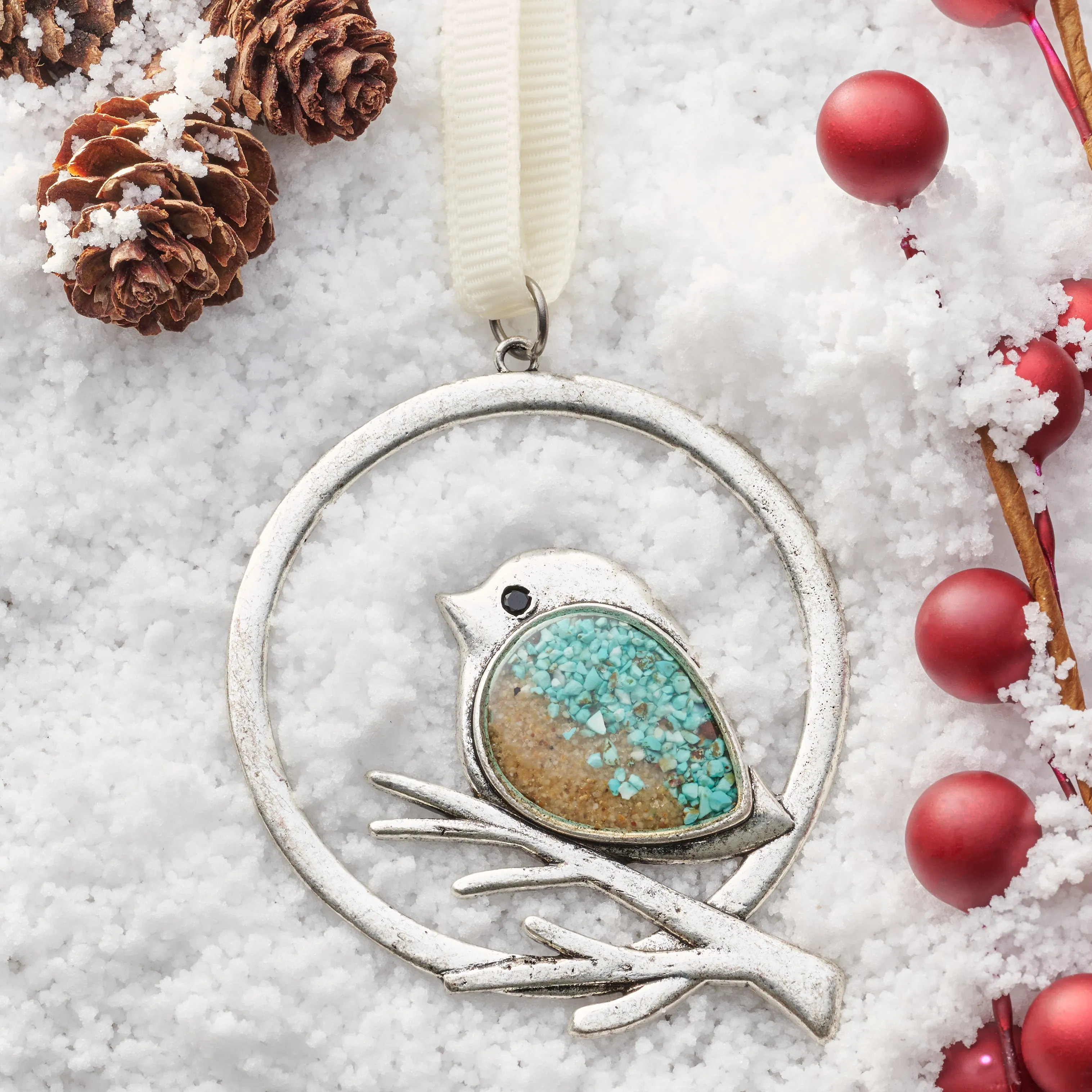 Sand Birdie Branch Ornament Gift Set