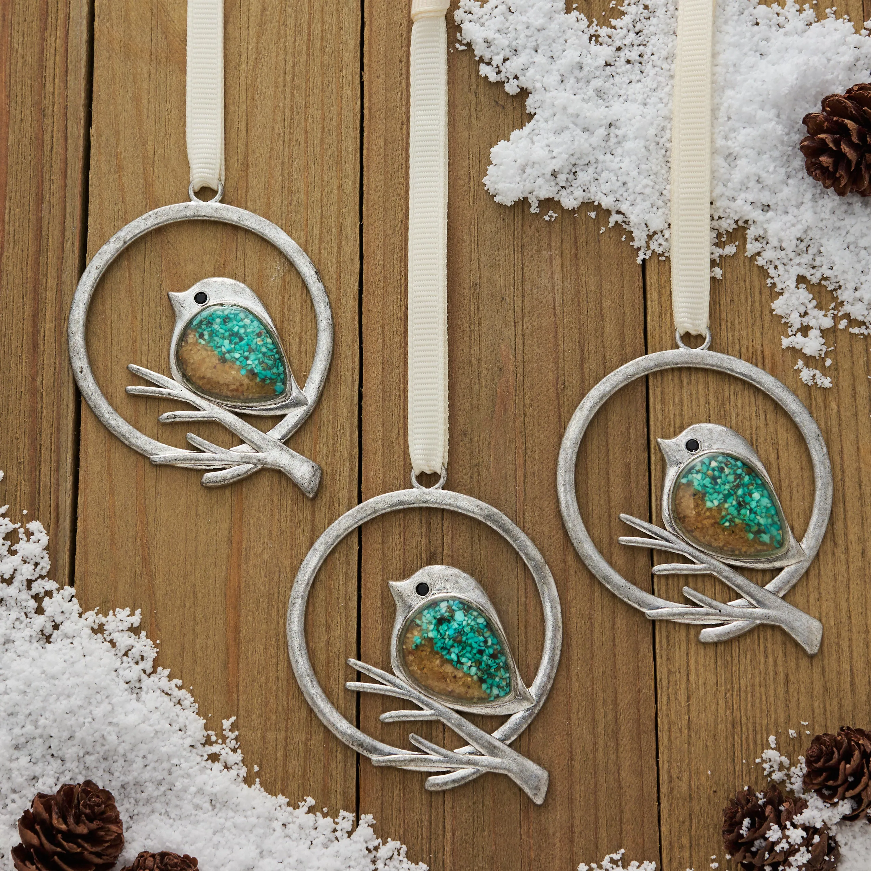 Sand Birdie Branch Ornament Gift Set