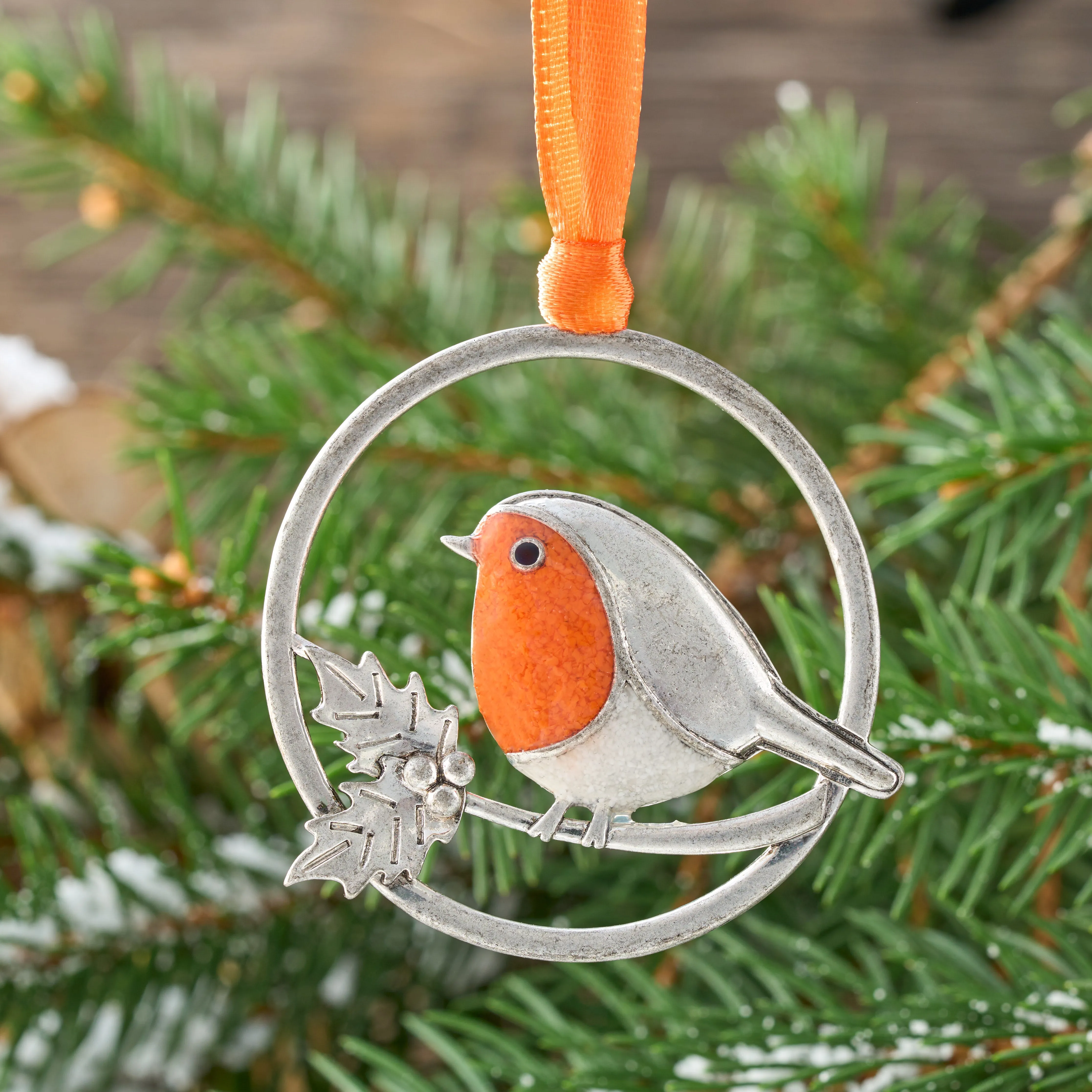 Sand Robin Branch Ornament