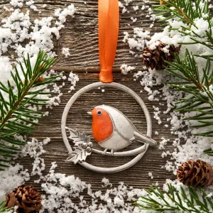 Sand Robin Branch Ornament