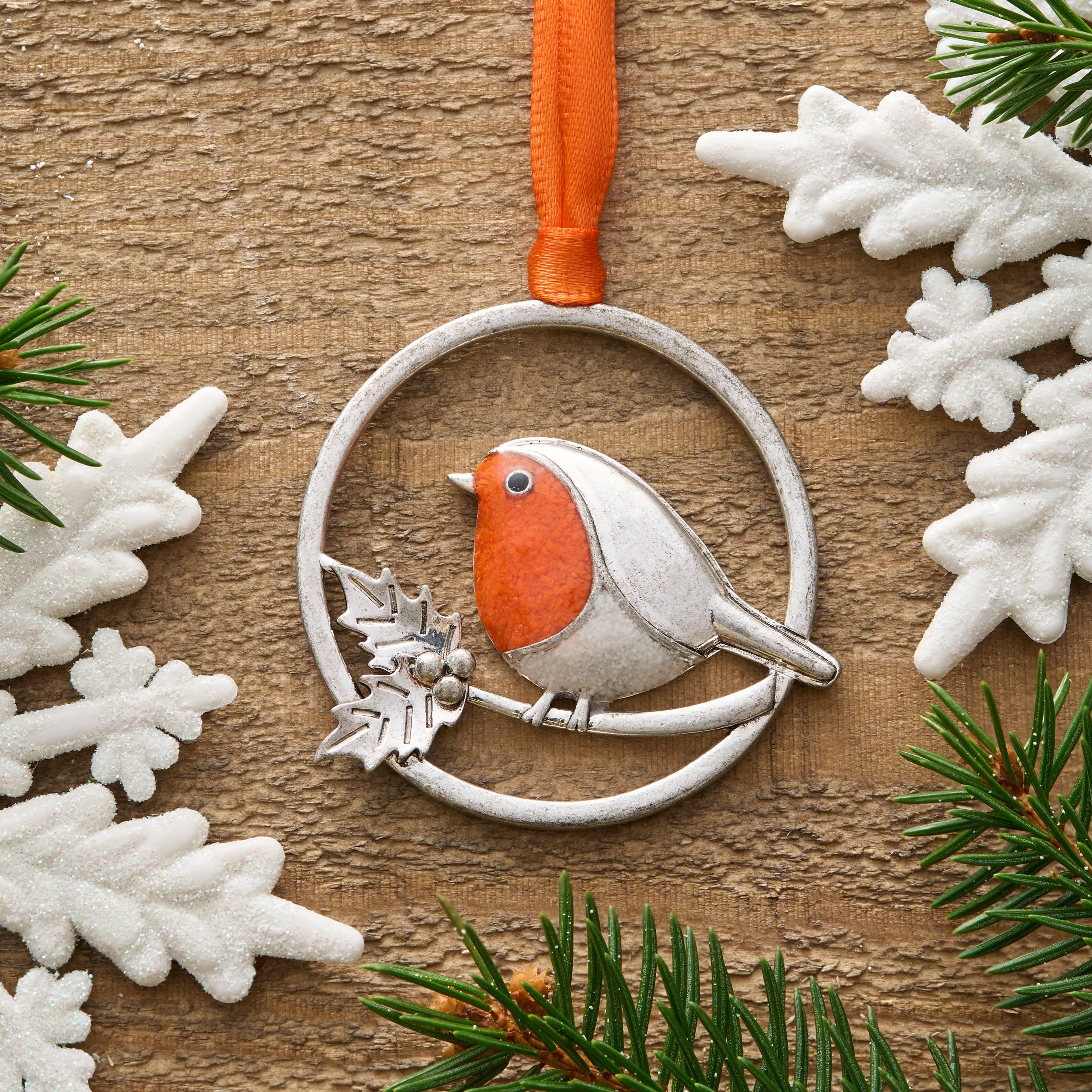 Sand Robin Branch Ornament