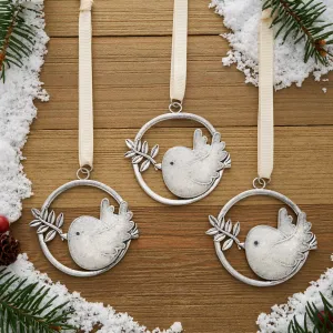 Sand White Dove Branch Ornament Gift Set