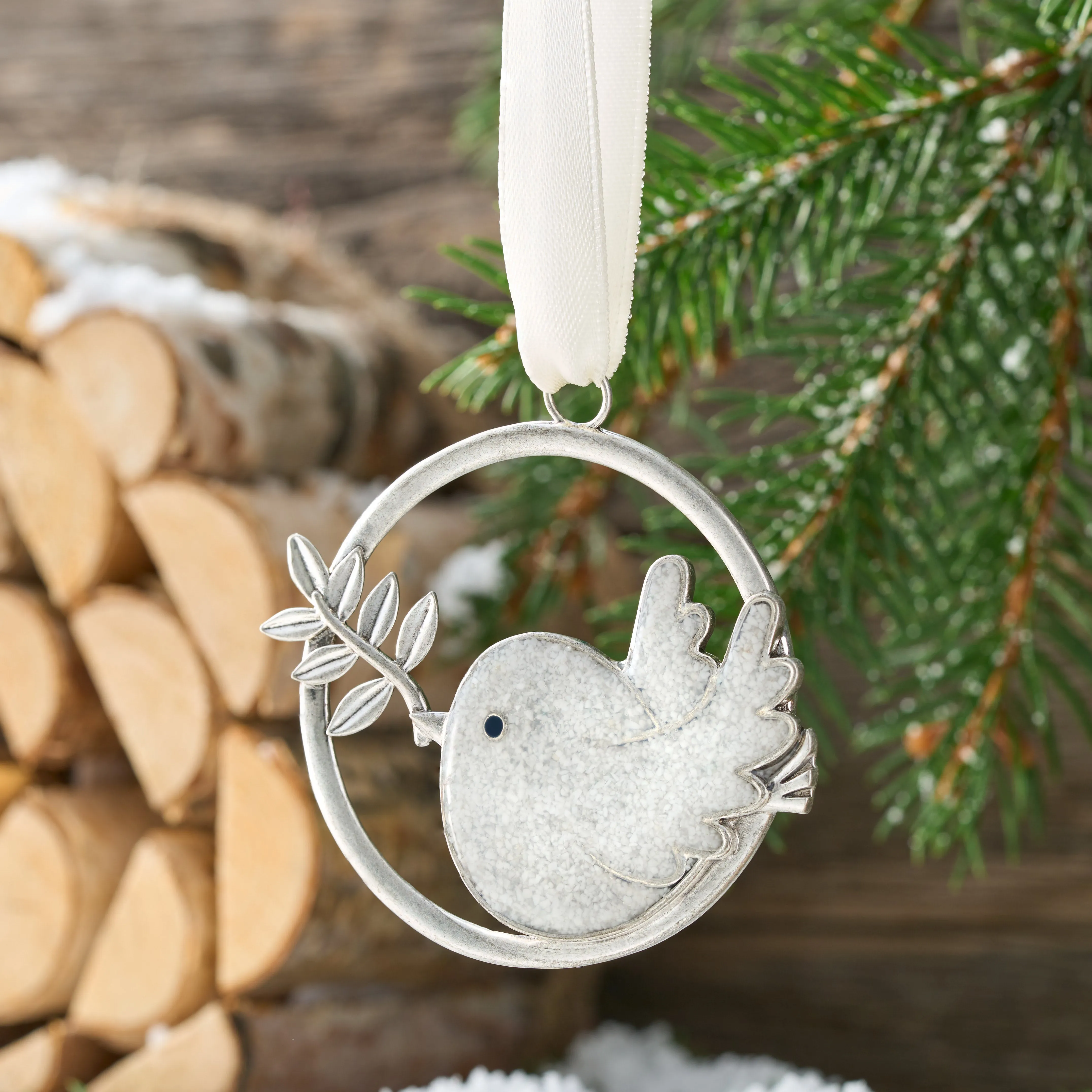 Sand White Dove Branch Ornament Gift Set