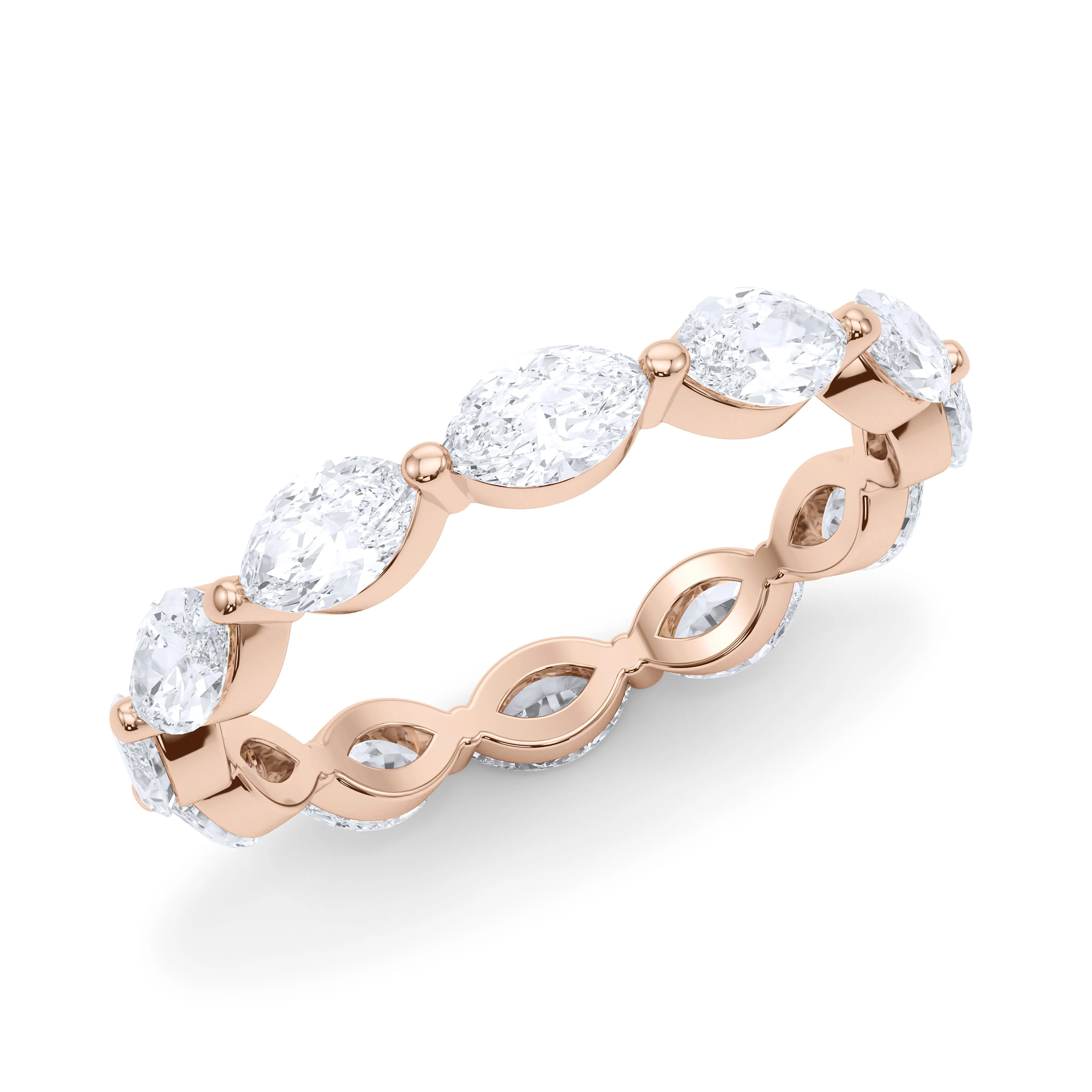 Sideways Marquise Diamond Eternity Band