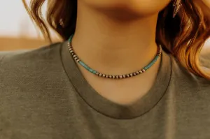 Silver and Turquoise Choker