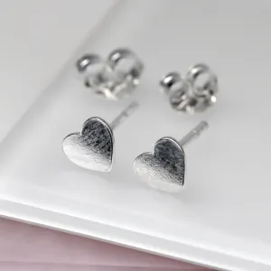 Silver Heart Stud Earrings