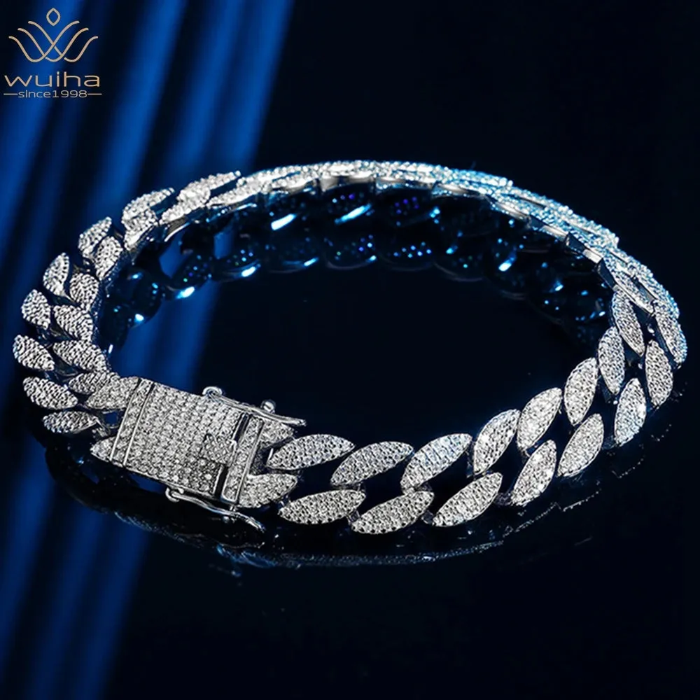 Silver Moissanite Diamond Cuban Bracelets