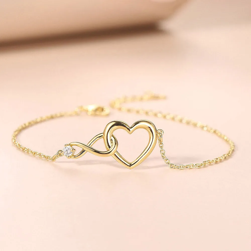 Simple And Versatile 8-word Infinite Heart Shaped Bracelet