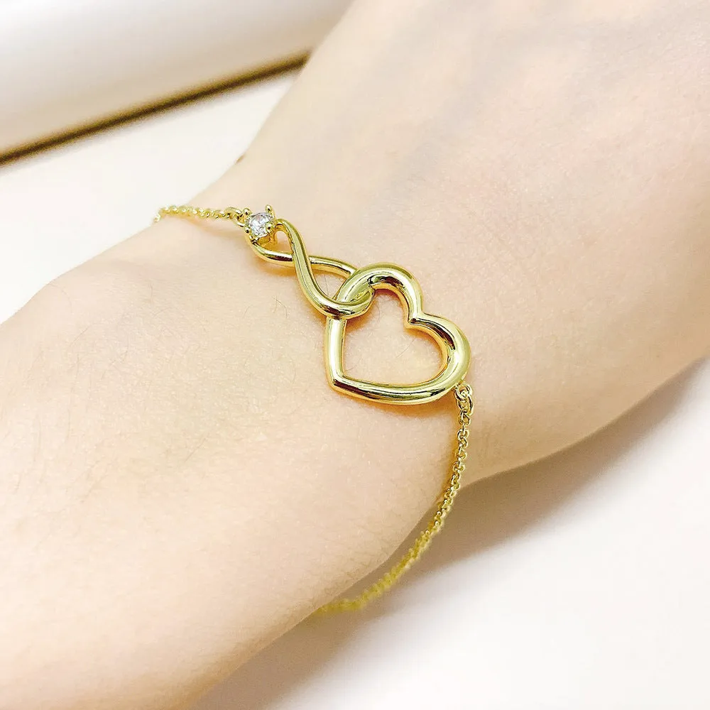 Simple And Versatile 8-word Infinite Heart Shaped Bracelet